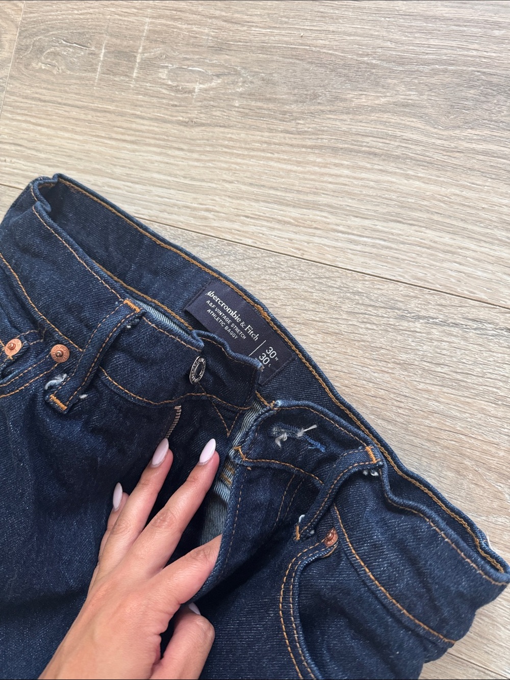 Abercrombie & Fitch Men's Indigo Straight Jeans - Picture 3 of 4